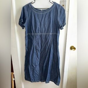 Liz Claiborne Dark Blue Denim Short Sleeve Dress